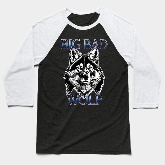 Big Bad Wolf Baseball T-Shirt by DaveDanchuk